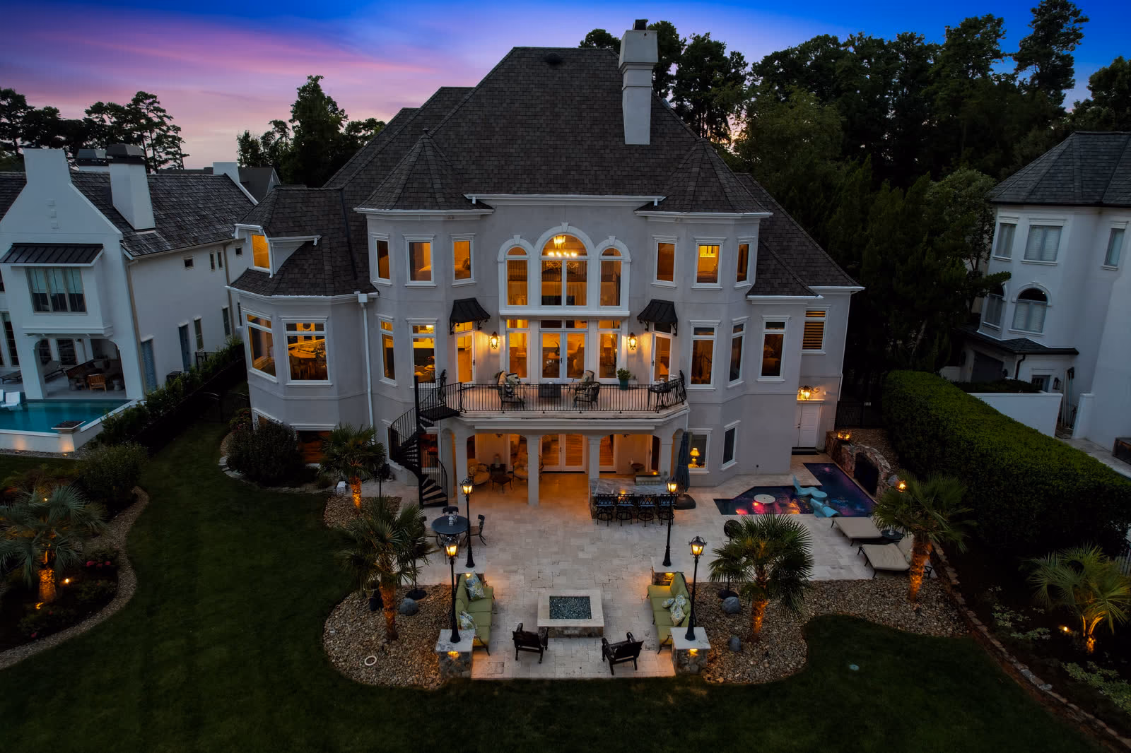The rear elevation from the water