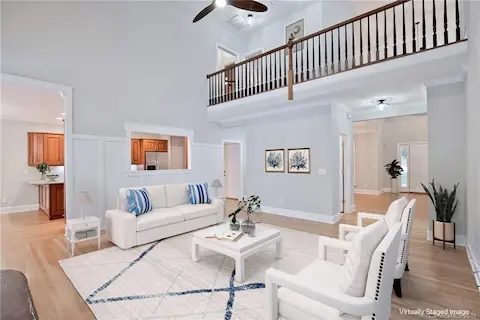 Spacious Living Area, virtually staged