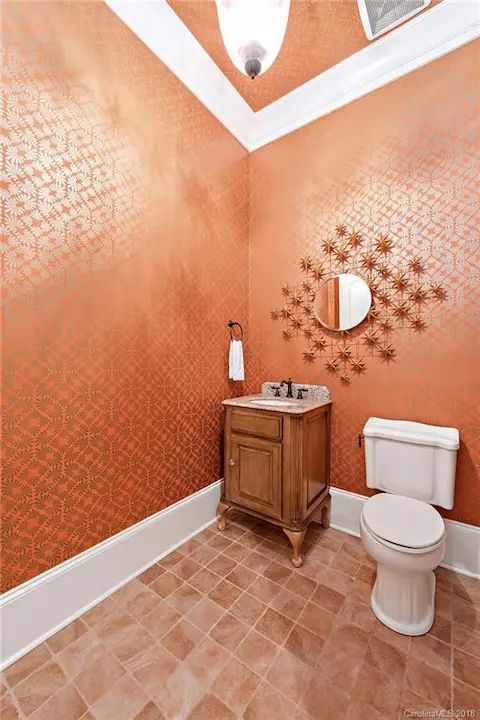 Basement powder room.  Fun for entertaining guests.