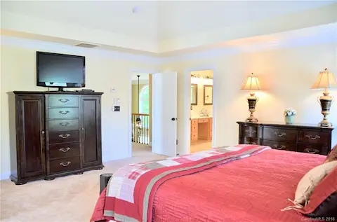 Master bedroom has double tray ceiling.  Very spacious and freshly painted.