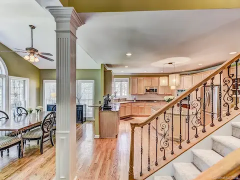 Back stairway leading to kitchen