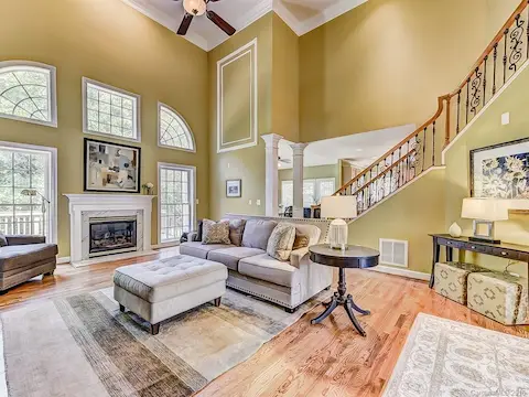 Two story family room