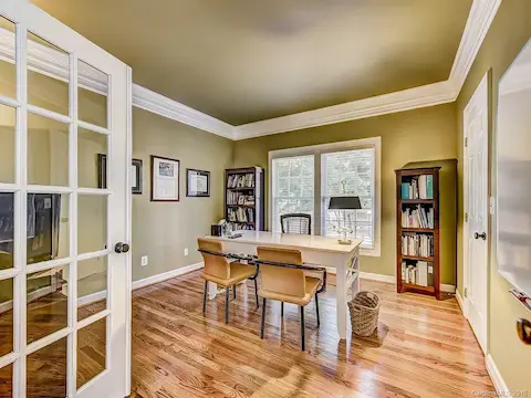Home office with closet and full bath. Could be a bedroom on main.
