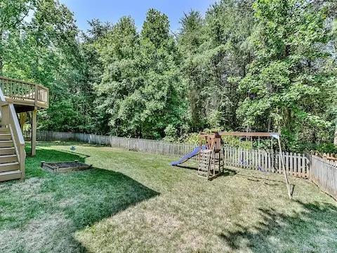 Fenced backyard