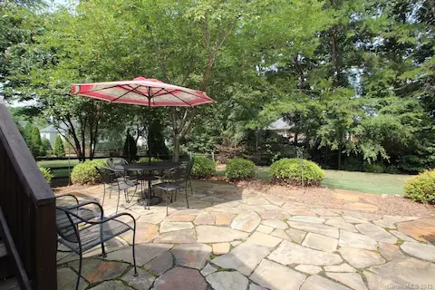 Large stone patio with plenty of room!