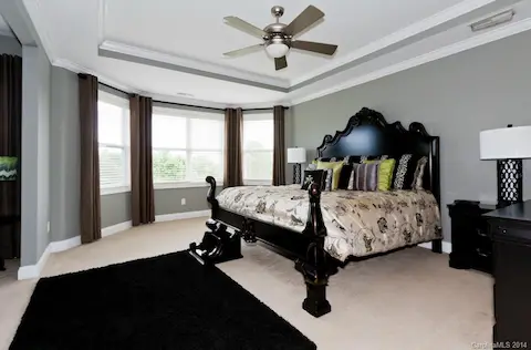 Master Bedroom with Bay Window and Trey Ceiling
