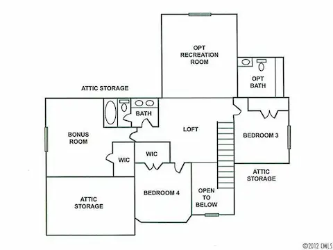 Exterior Front - Upper level plan