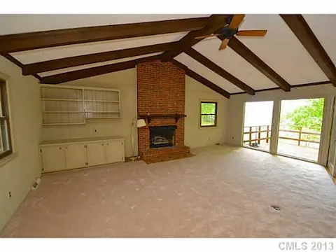 Great Room - Great room with vaulted ceilings, exposed beams.