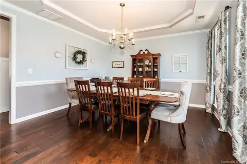 Dining Room with tray ceiling