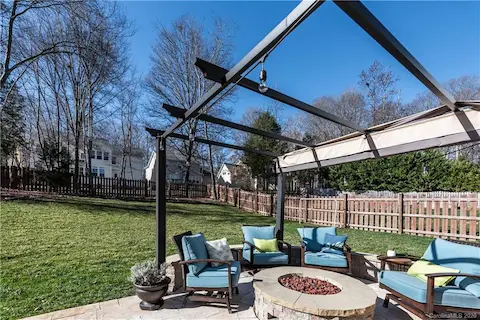 Gorgeous Travertine patio and fire pit with gas line!