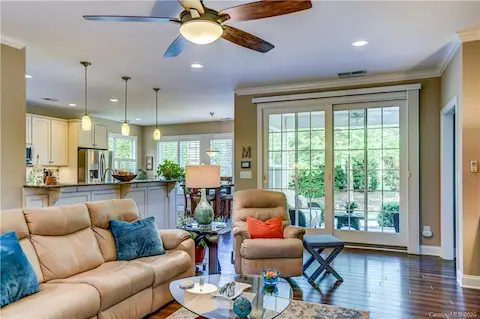 View to covered back porch