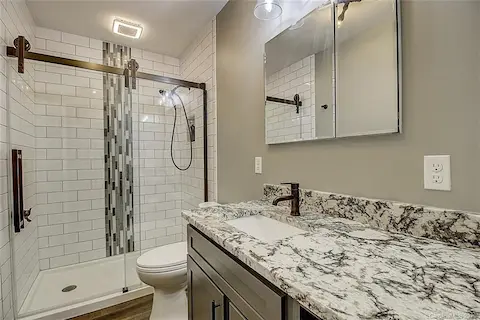 Newly finished lake level bathroom!