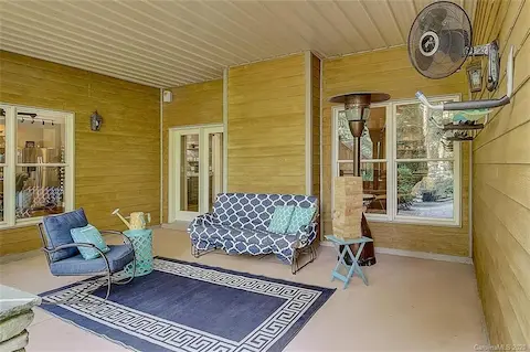 Lake level covered patio area