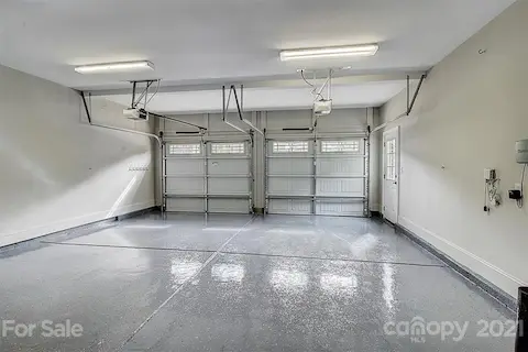 Newly repainted garage floors