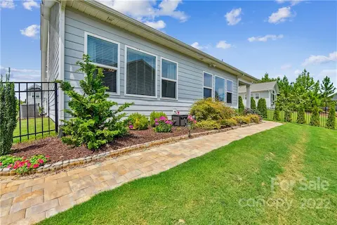 Brick paver sidewalk on back off house