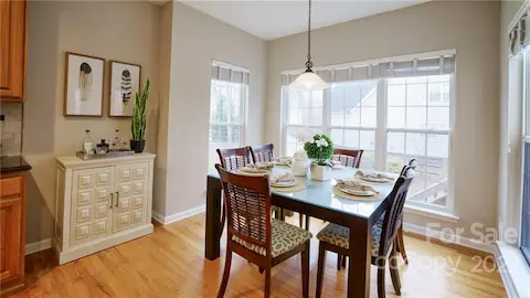Breakfast nook overlooking backyard
