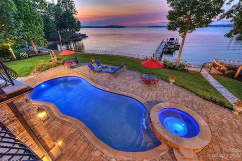 Breath taking sunset views with 220 feet of Shoreline
