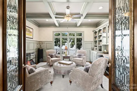 Mahogany Leaded Glass French Doors
