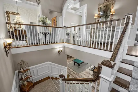 Beautiful staircase with wainscotting