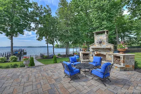 Outdoor Stone Fireplace