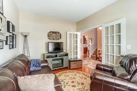 Office space off the foyer with beautiful french doors