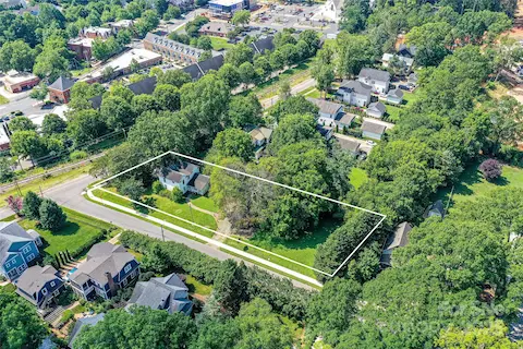 Aerial view of parcel boundary