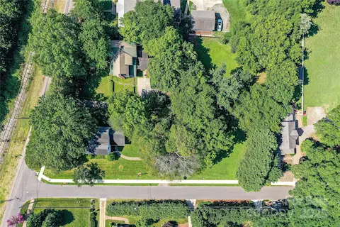 Close in aerial shot of the parcel facing South