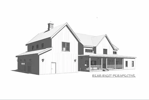 Detached-look garage with barn-style doors and cupola. The thoughtful layout provides both charm and convenience, ideal for entertaining and everyday living.