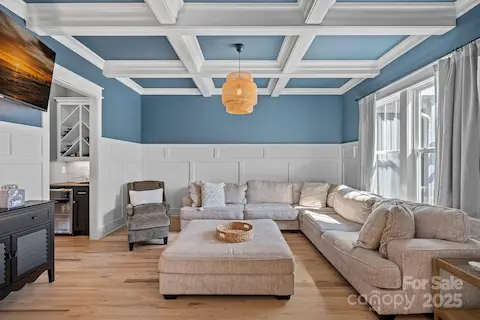 Dining area being used as living area
