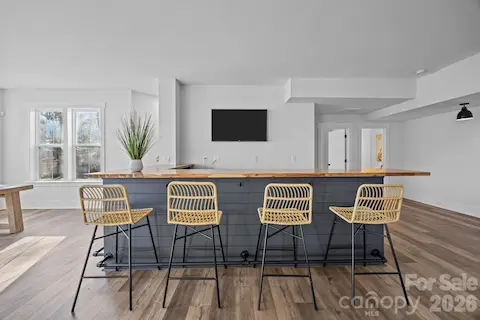 Basement level entertainment area.  Stubbed out for plumbing and electricity
