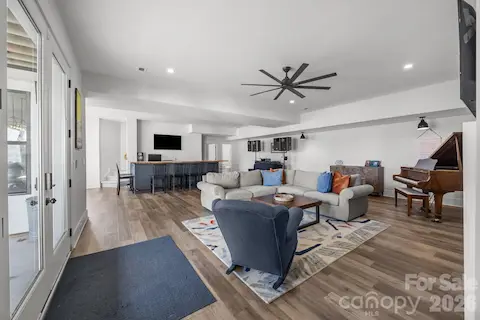 Finished Basement level living/flex space