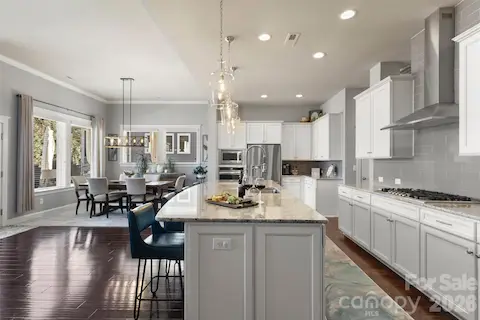 5-burner gas stove and plenty of counter space and cabinetry