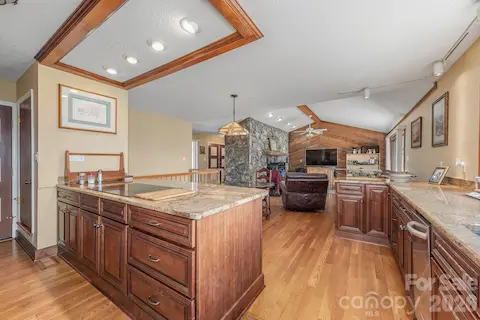 Kitchen island with open living room