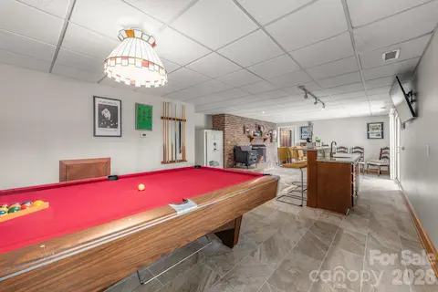 Pool table bar area