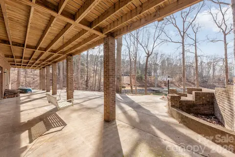 Patio with views of lake