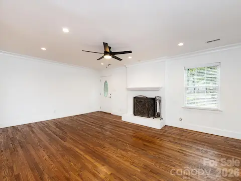 Wood burning fireplace