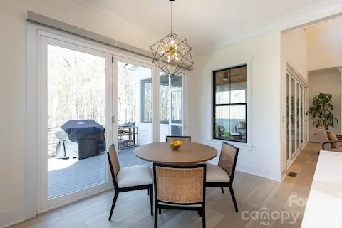 Bifold doors to the deck that fully open the space