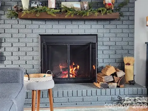 Real wood fireplace upstairs