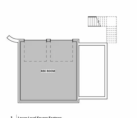 Recreation Room- Lower Level of Garage