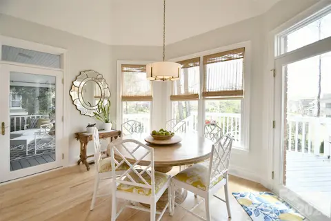 Breakfast Room overlooks the deck and screened porch