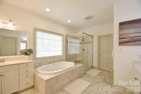 Large tub and separate tiled shower