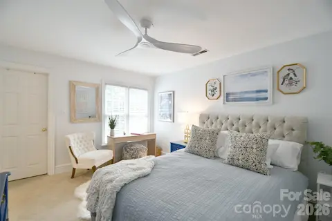 Spacious and serene guest bedroom