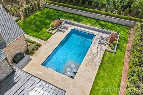 Backyard with salt water pool
