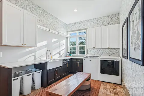 Large laundry and mud room. 