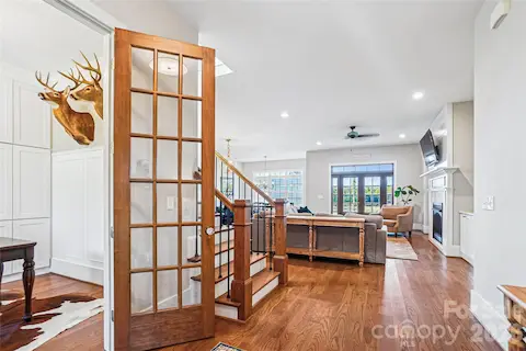 Entryway with office on the left.