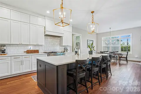 Kitchen and island
