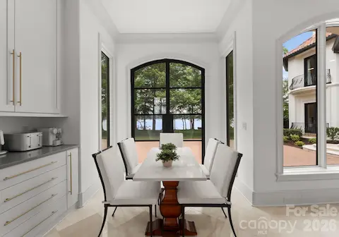 Breakfast Area with Glass Doors for fresh air and lake views