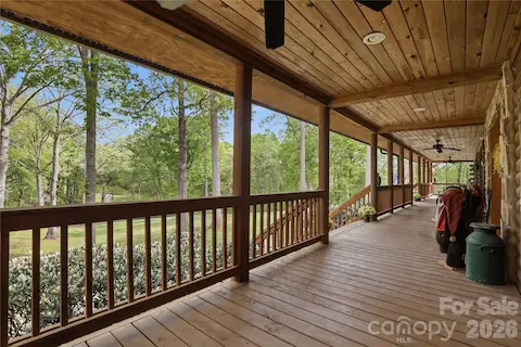 Front porch of home that expands the entire front of home.