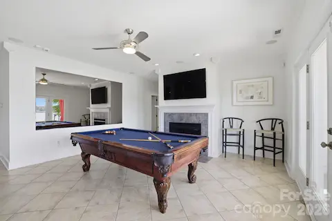 Lower level entertainment room.
