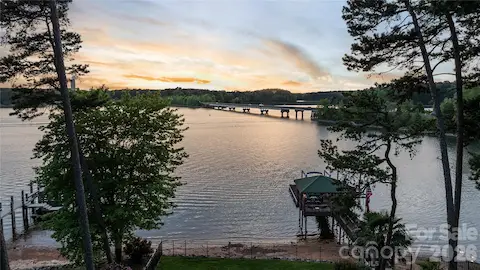 West-facing sunset view over Lake Norman.